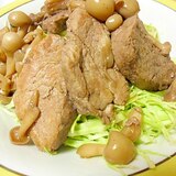 豚ヒレ肉とブナピーの赤ワインソース